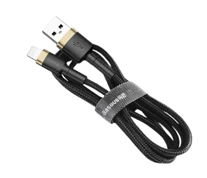 Кабель Lightning Baseus cafule CALKLF-BV1 1m 2.4A Gold+Black